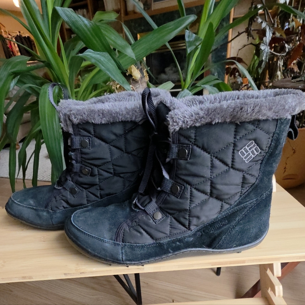 Columbia Omni-Heat Minx Shorty Winter Boots, Waterproof, Black, 10